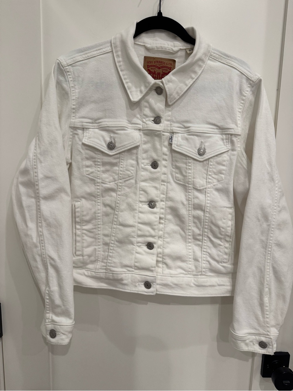 Levi's White Cotton Denim Trucker Jacket